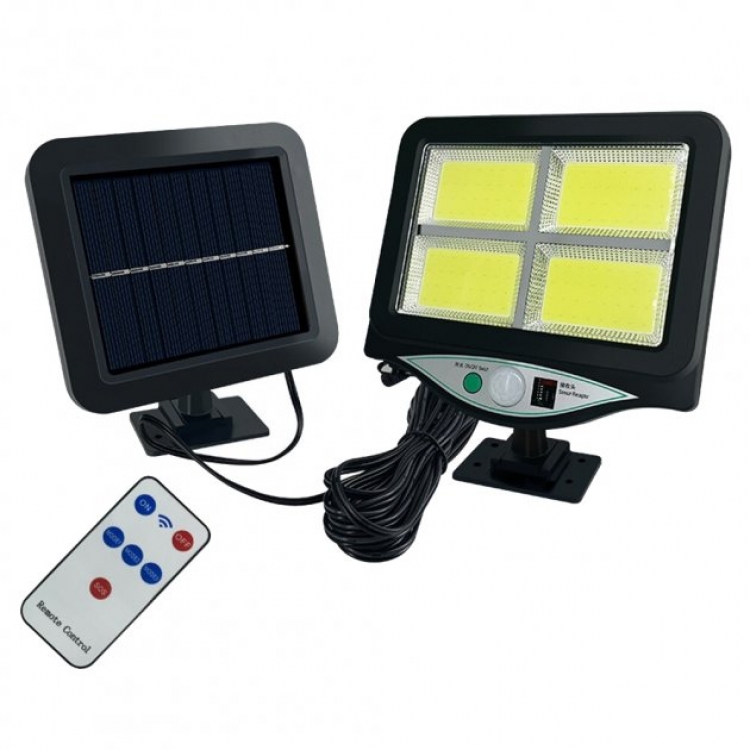 

Уличный фонарь Solar ligh на солнечной батарее с датчиком движения и пультом черный (126220)
