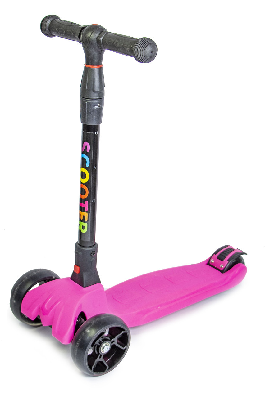 

Детский трехколесный самокат Scooter Smart. Розовый. Складной руль