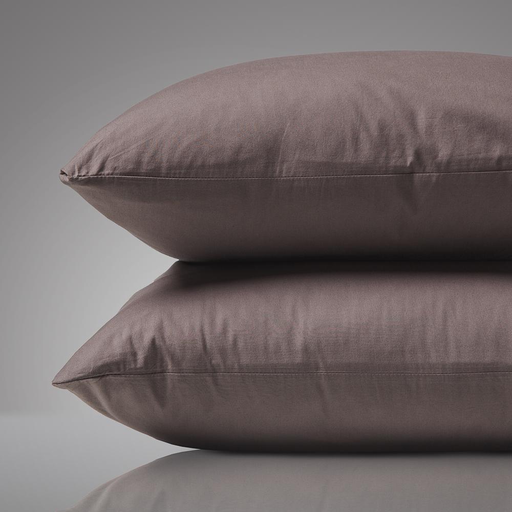 

Набор наволочек Home me Хлопок перкаль Basic Коричневый 50х75 с кантом 7 см 2 шт