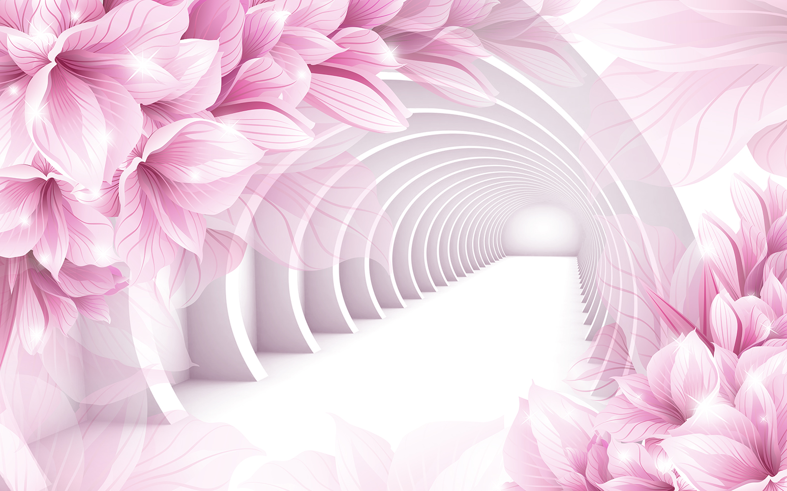 

Фотообои Walldeco Белый тоннель №37299 Мелкий песок с блестками