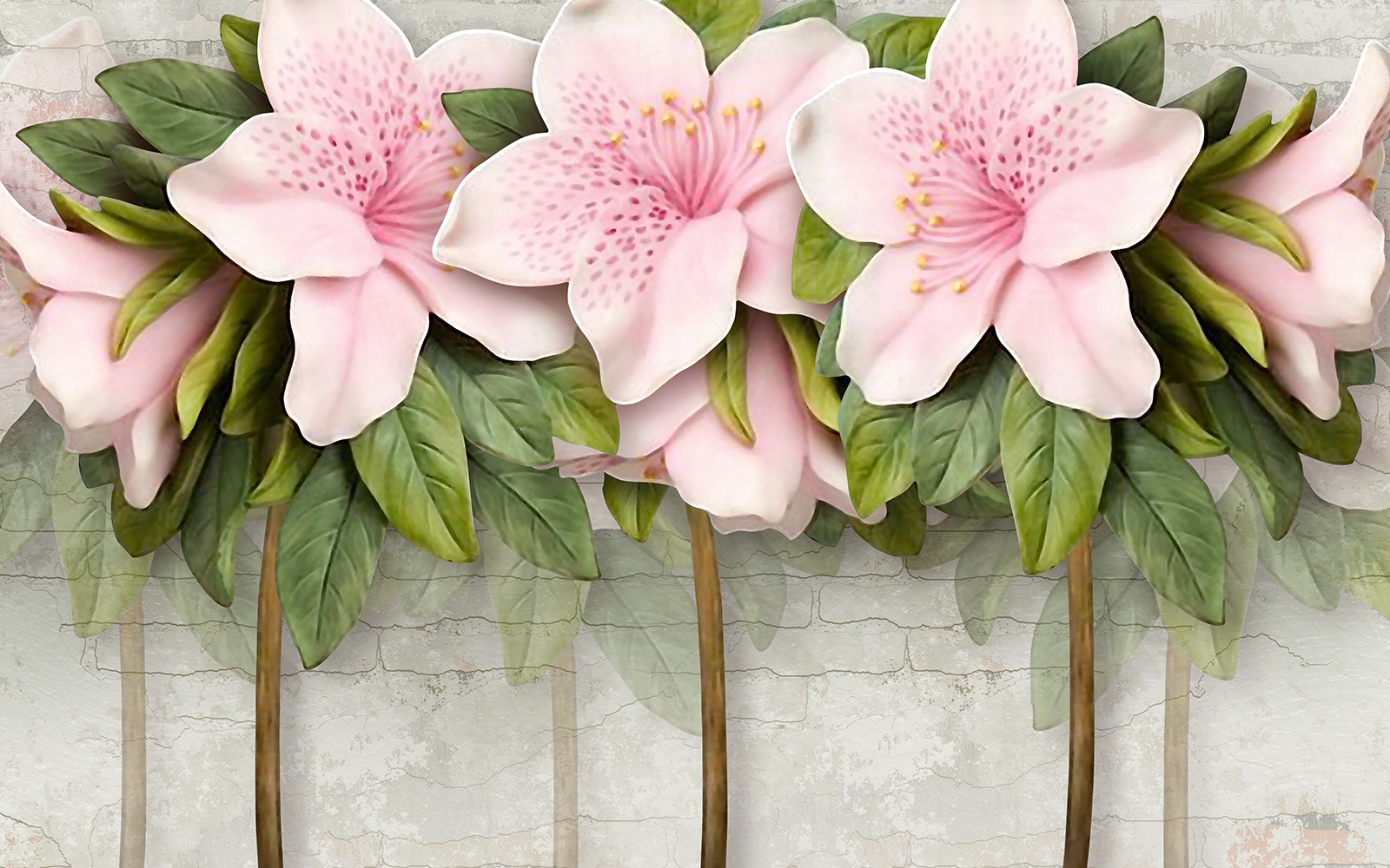 

Фотообои Walldeco Большие розовые цветы №35223 Гладь