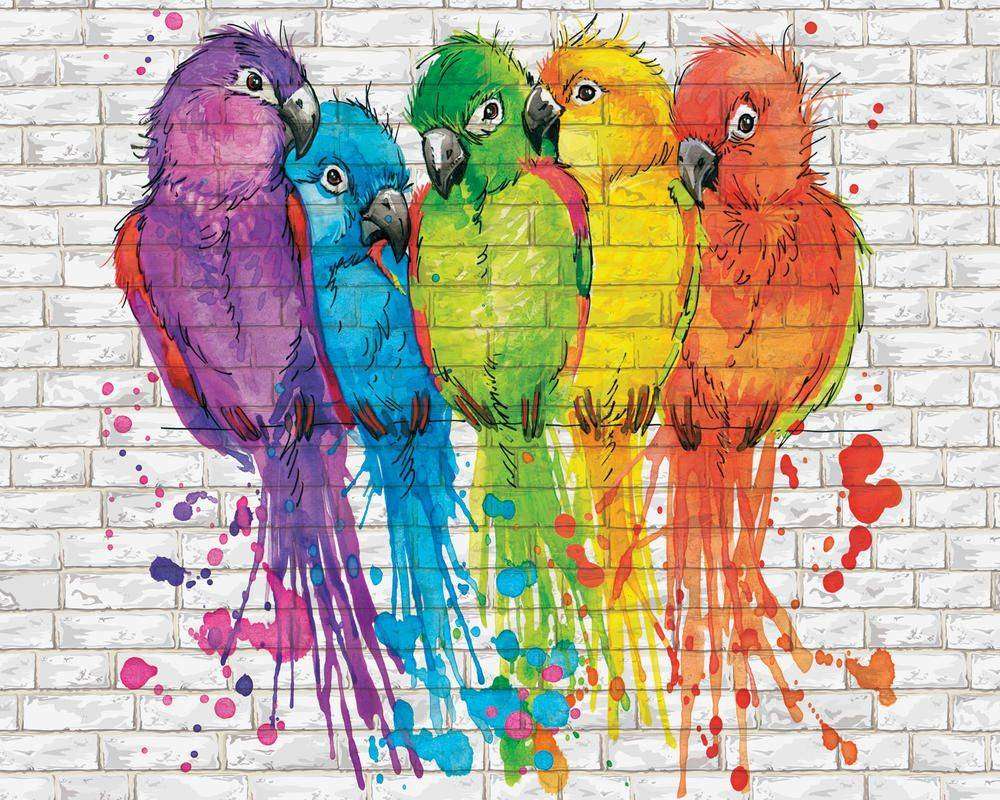 

Фотообои Walldeco Пять попугаев №29761 Базальт