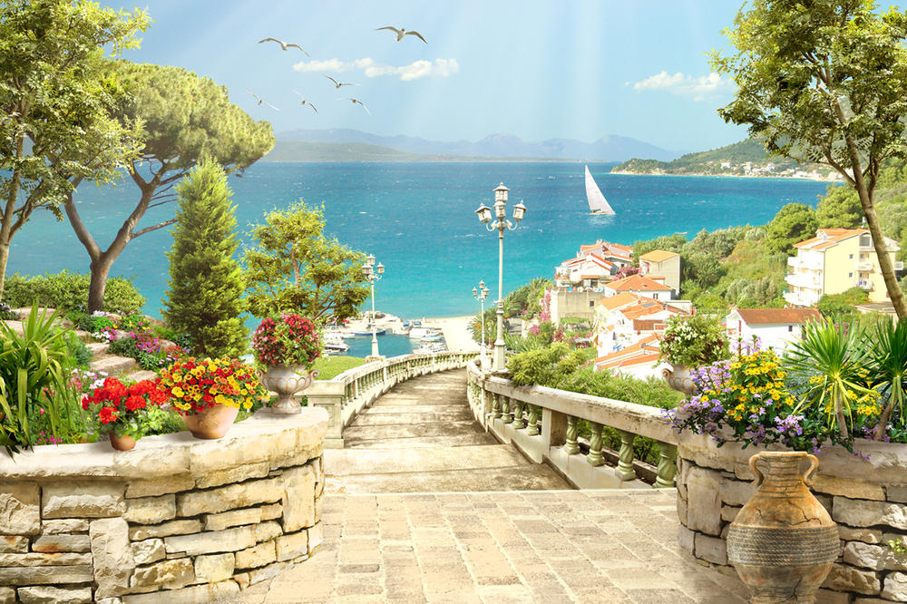 

Фотообои Walldeco Прогулка на паруснике №bur-244 Жаккард