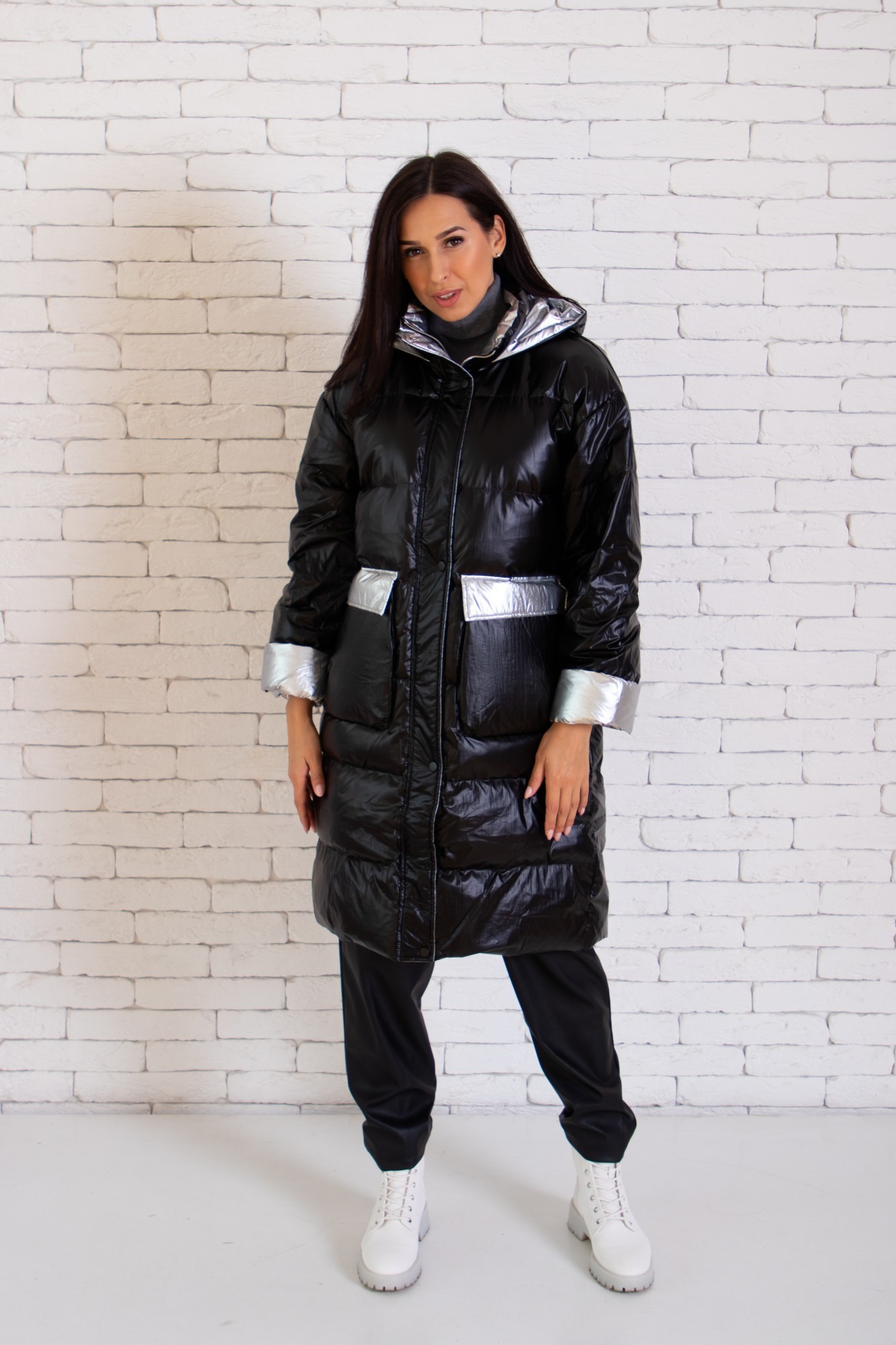 

Пуховик зимний BLESK удлиненный  черный, Пуховик зимний BLESK удлиненный L черный