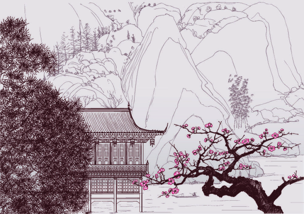 

Фотообои Walldeco Китайский дворец №3286 Волокно