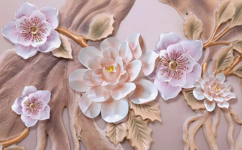 

Фотообои Walldeco Барельеф: красивые цветы №dec_3070 Жаккард