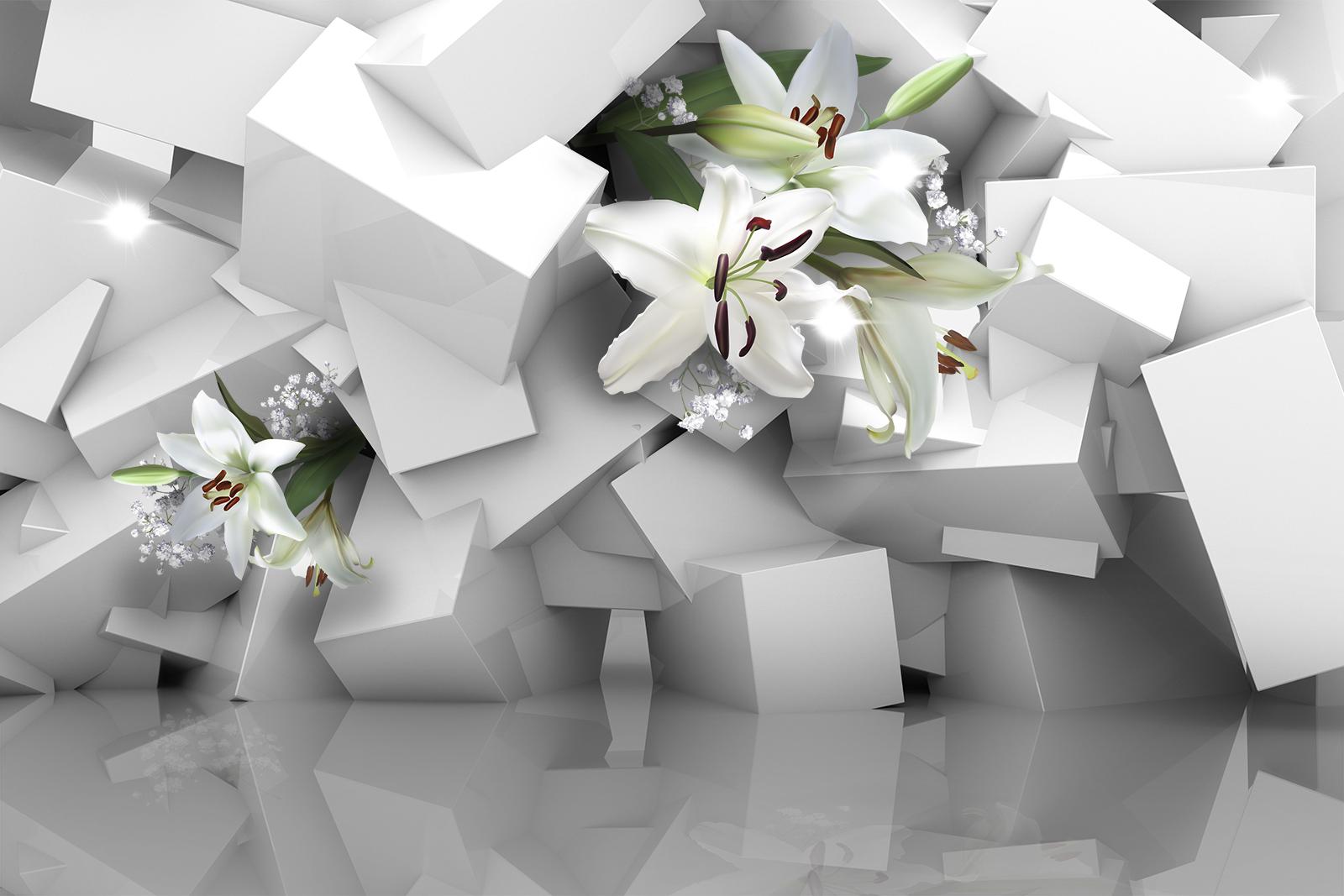 

Фотообои Walldeco Фигуры 3d с цветами №36427 Гладь