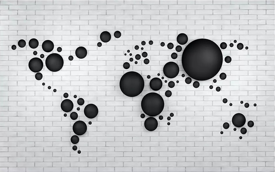 

Фотообои Walldeco Чёрные 3d шары №dec-624 Фреска
