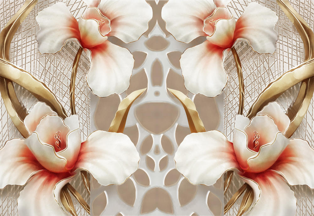 

Фотообои Walldeco Узор цветы из стекла №30240 Жаккард