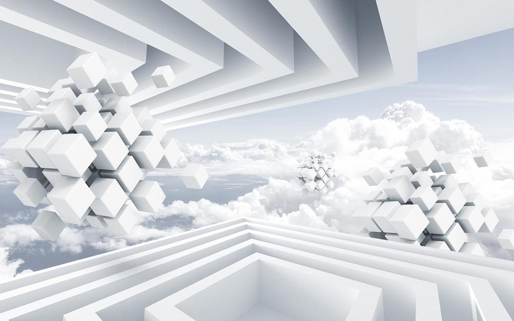 

Фотообои Walldeco Белые кубы 3d №34582 Мелкий песок с блестками