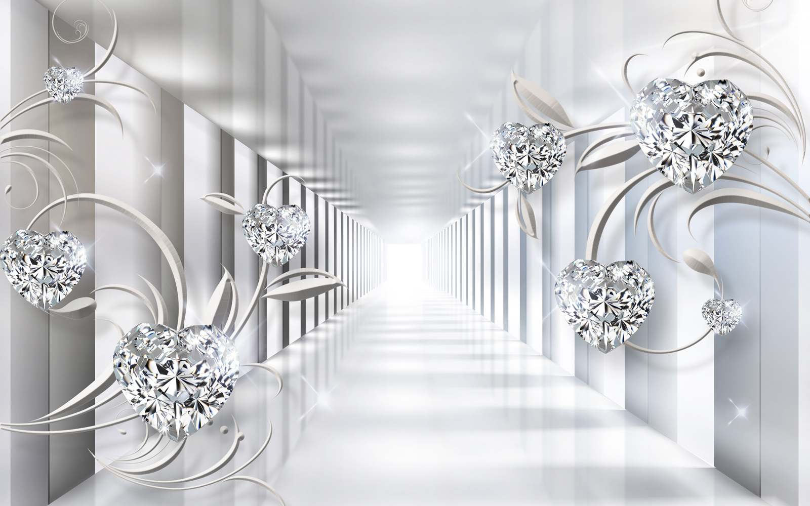 

Фотообои Walldeco Хрустальные сердца в тоннели №38970 Гладь