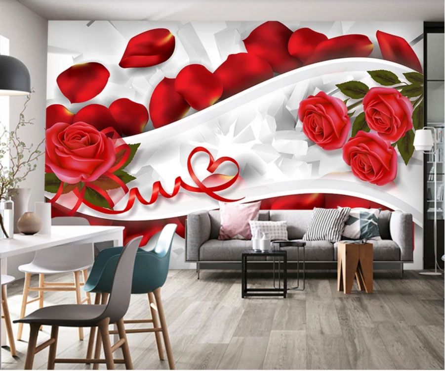 

Фотообои Walldeco Лепестки красных роз №dec-2088 Жаккард