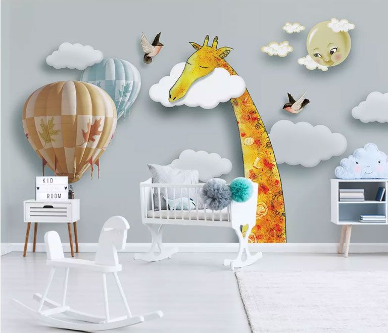 

Фотообои Walldeco Спящий жираф на облаке №dec-1381 Гладь