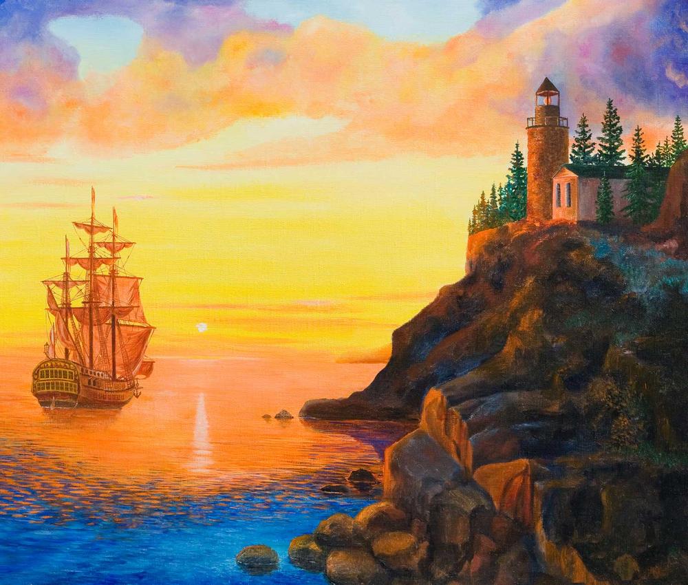 

Фотообои Walldeco Корабль уходящий в море №29242 Жаккард