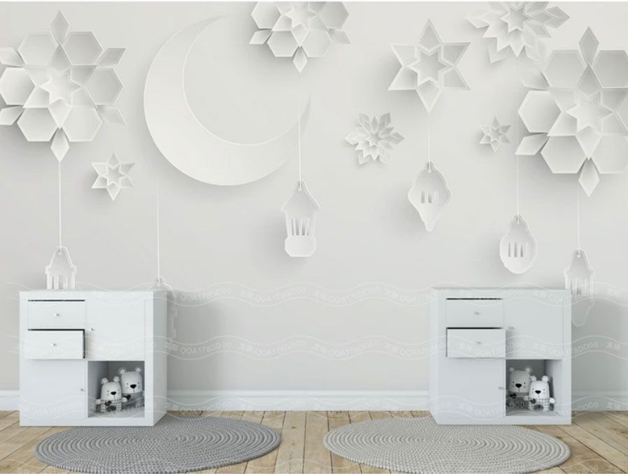 

Фотообои Walldeco 3d бумажная луна и звезды №dec-2057 Жаккард