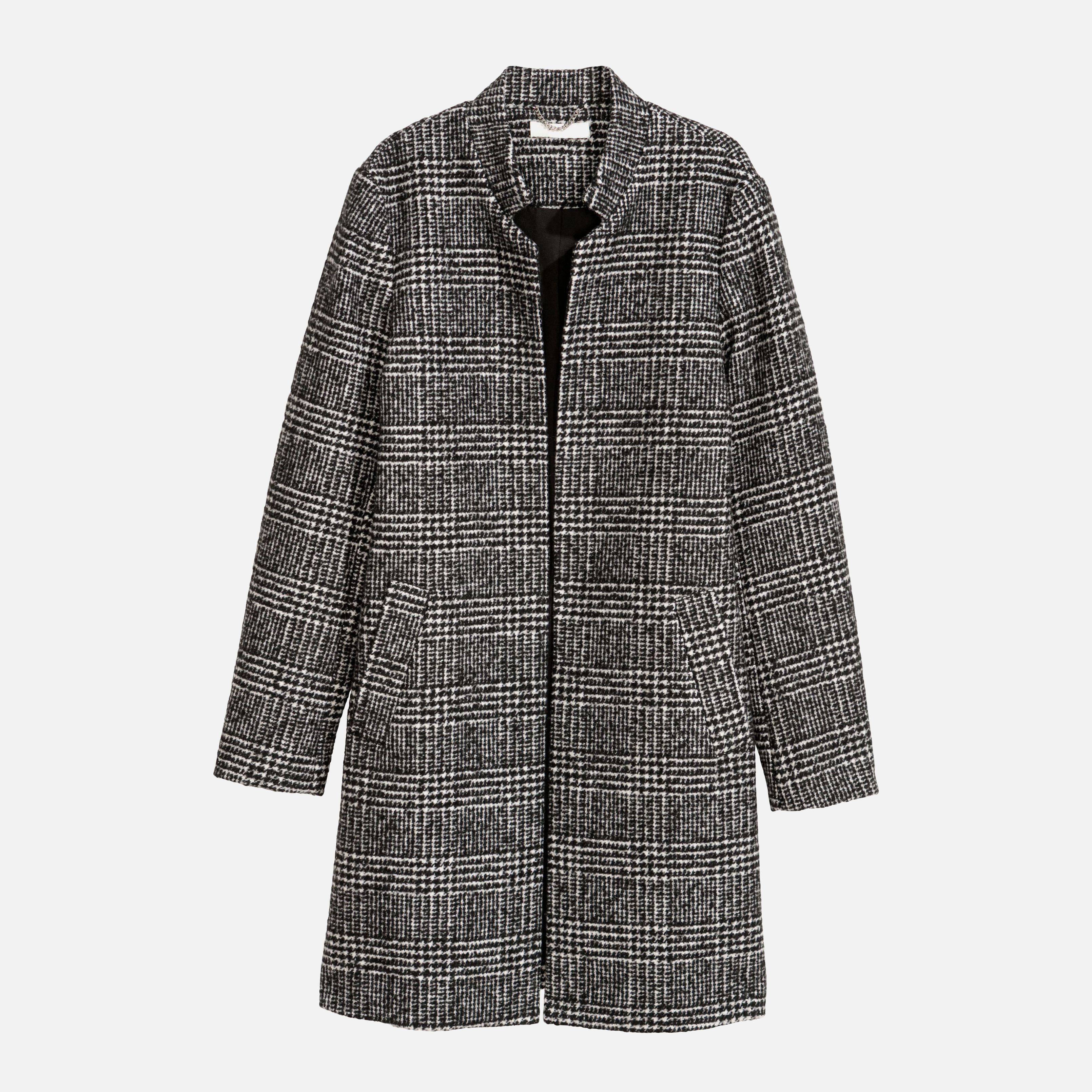 

Пальто H&M 5511756-ABOU 40 Черное с белым