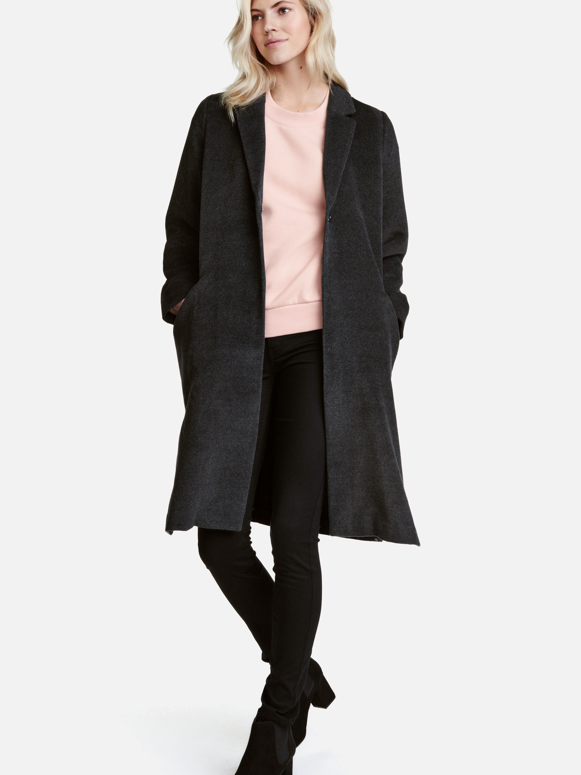 

Пальто H&M 4849915-ACXW 34 Темно-серое