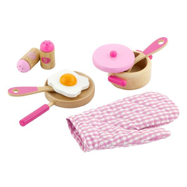 

Детский кухонный набор Viga Toys Игрушечная посуда из дерева, розовый (KID_50116) 24 x 22 x 7 см