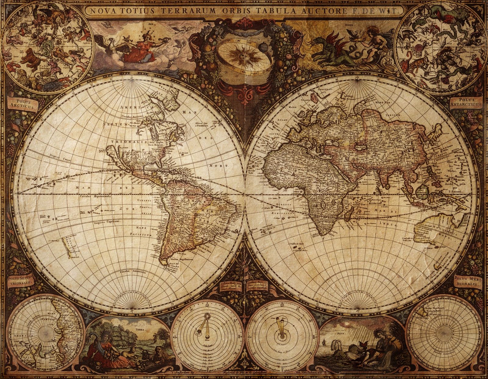 

Фотообои Walldeco Старая карта №7130 Фреска
