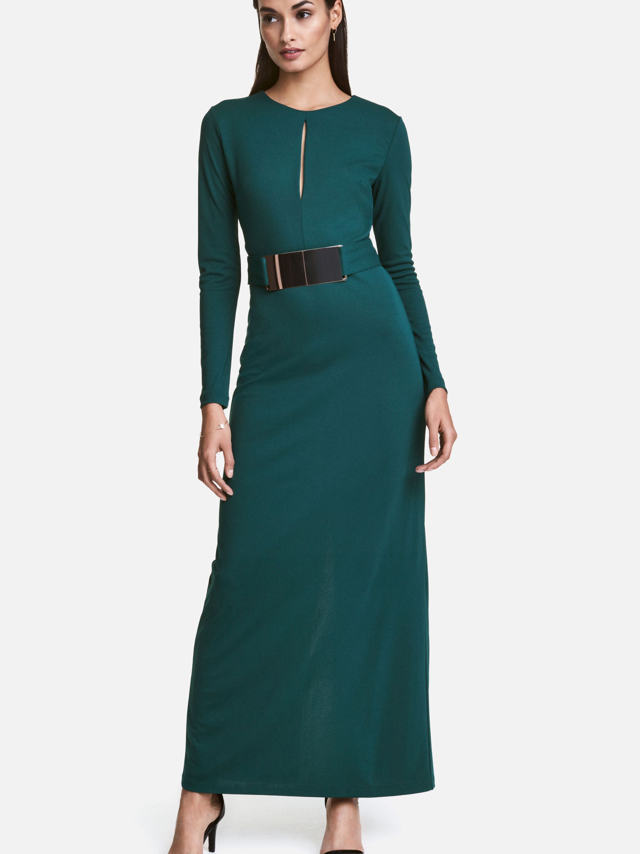 

Платье H&M 4672185-ACBX 40 Зеленое с золотистым