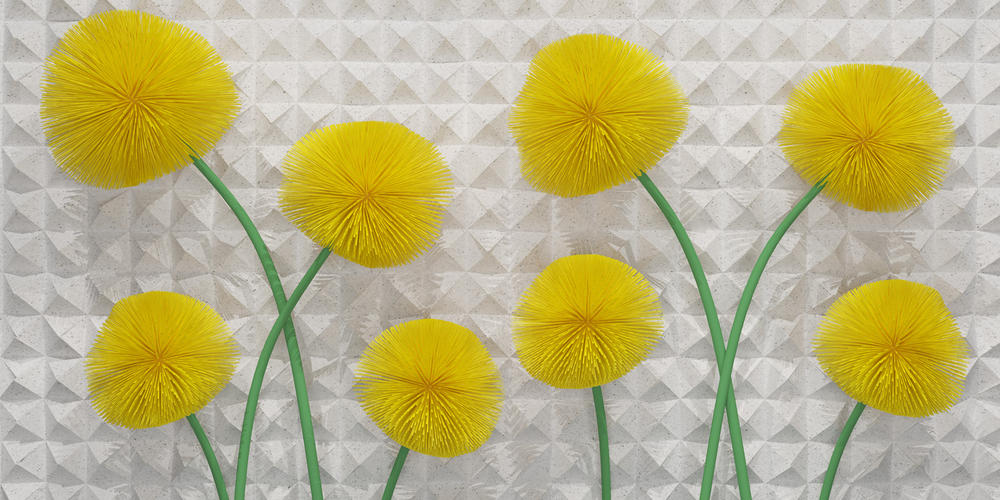 

Фотообои Walldeco Одуванчики 3д №25884 Мелкий песок с блестками