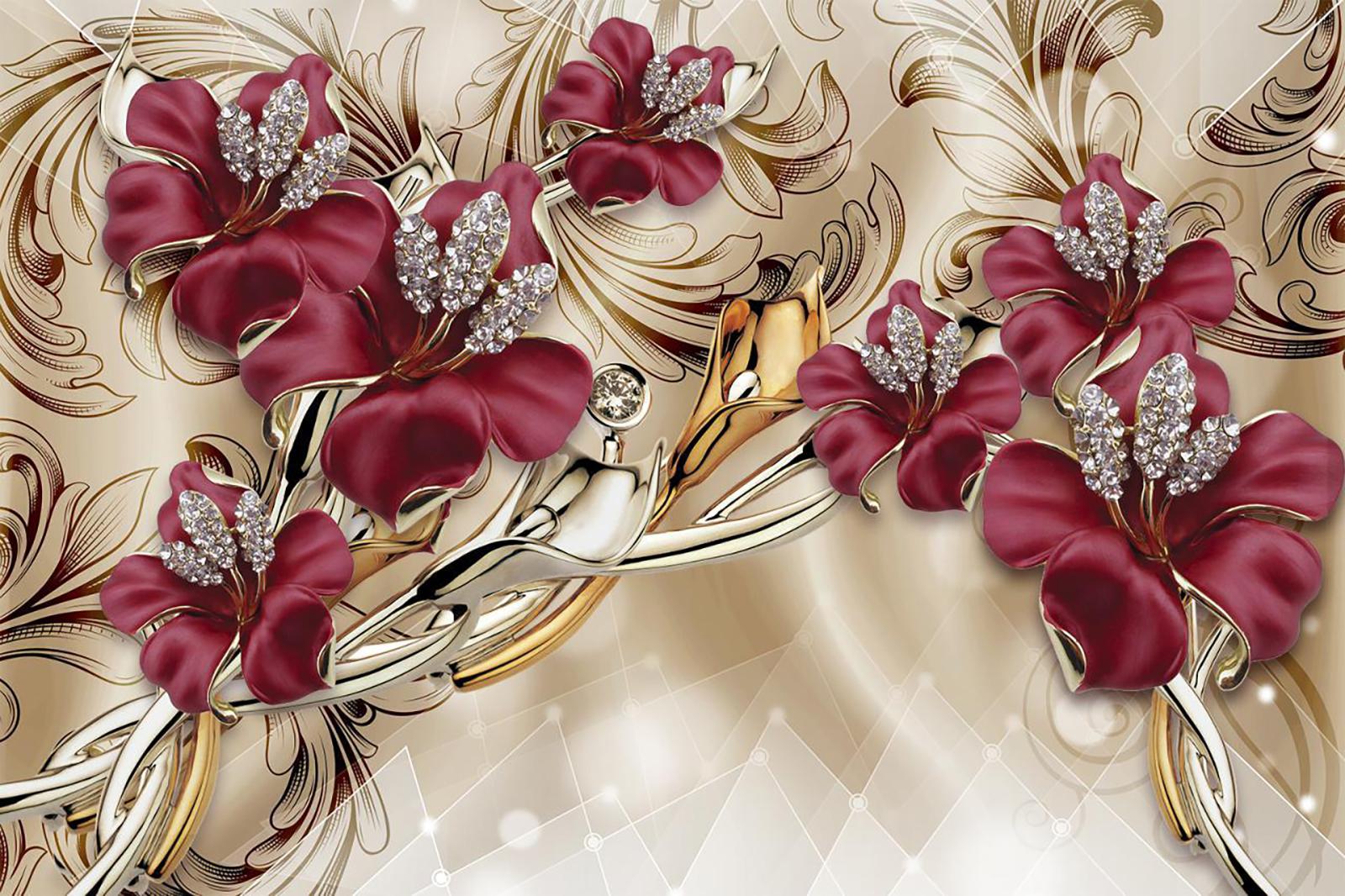 

Фотообои Walldeco Бардовые цветы №36814 Бриз