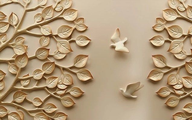 

Фотообои Walldeco Барельеф: птицы среди деревьев №dec_3014 Гладь