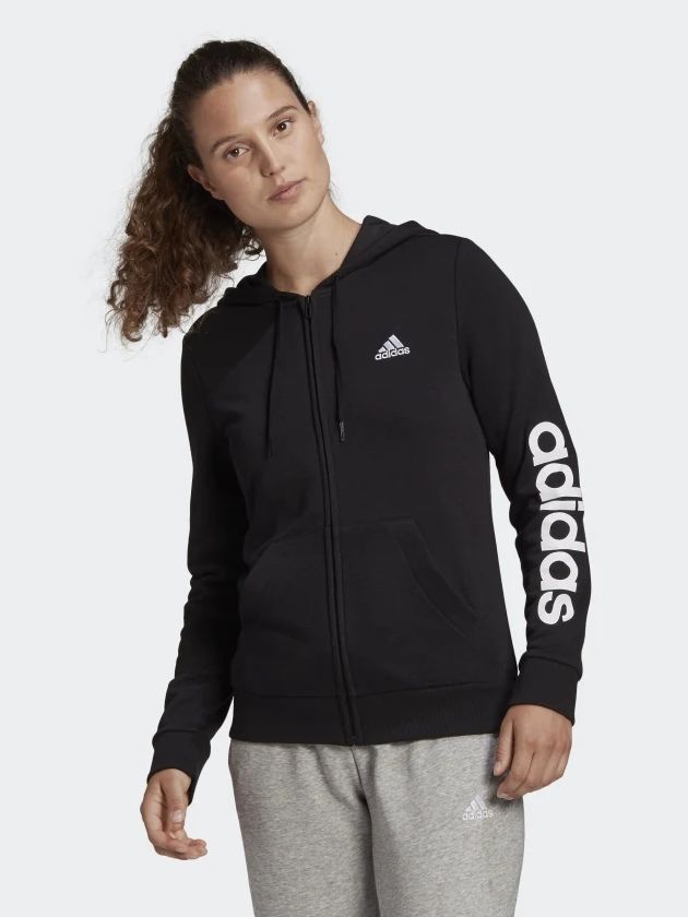 

Спортивная кофта Adidas W Lin Ft Fz Hd GL0791  Black, Спортивная кофта Adidas W Lin Ft Fz Hd GL0791 XS Black