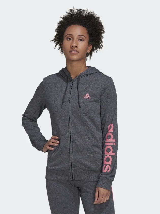 

Спортивная кофта Adidas W Lin Ft Fz Hd H07750  Dark Grey Heather, Спортивная кофта Adidas W Lin Ft Fz Hd H07750 L Dark Grey Heather