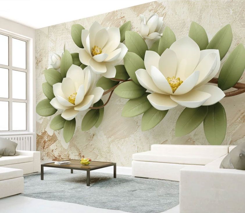 

Фотообои Walldeco Белые большие цветы №dec-2025 Деко