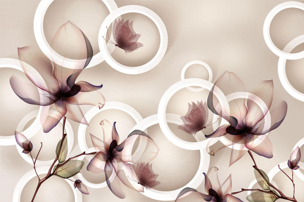 

Фотообои Walldeco Прозрачные цветы №30984 Базальт