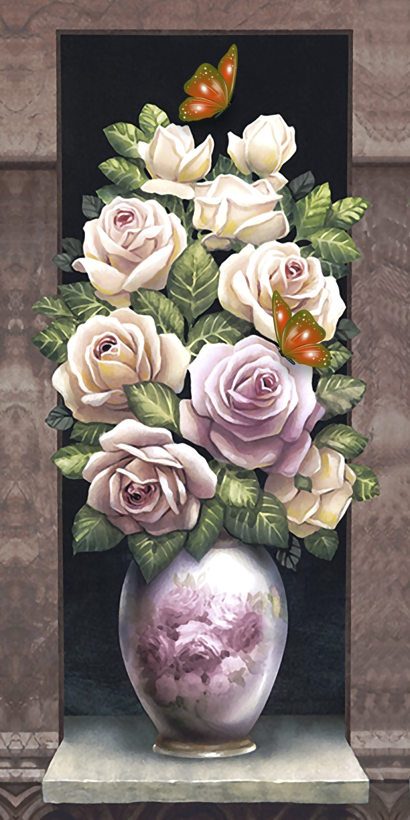 

Фотообои Walldeco Ваза с розами №36343 Базальт