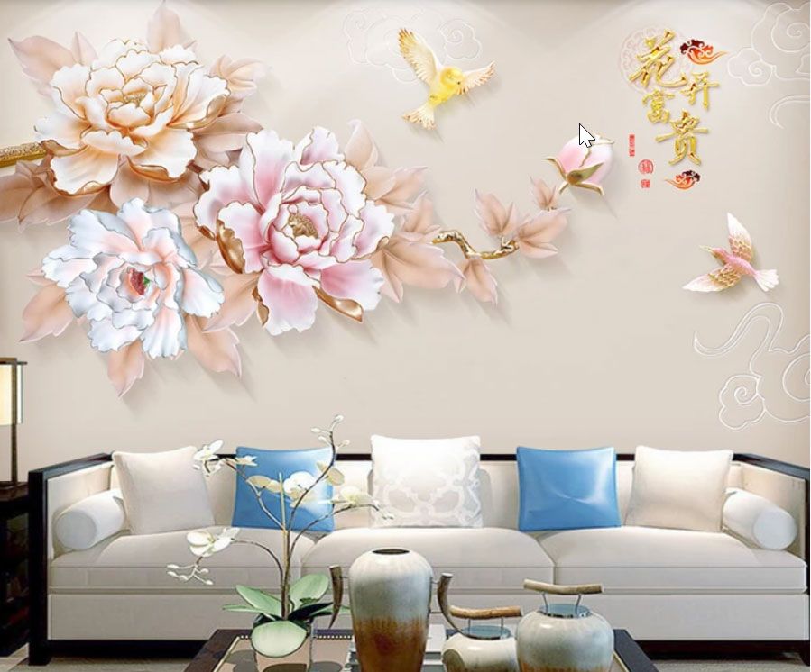 

Фотообои Walldeco Китайский сад с птицами №dec-2083 Лоск