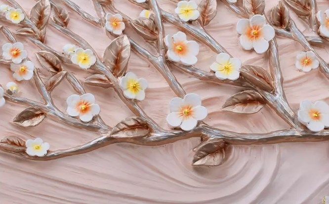 

Фотообои Walldeco Барельеф: золотая ветка с цветами №dec_3039 Фреска