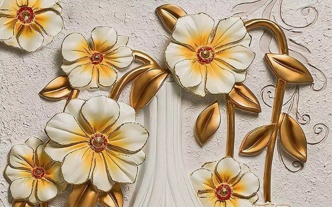 

Фотообои Walldeco Барельеф: цветы с драгоценными камнями №dec_3053 Лоск