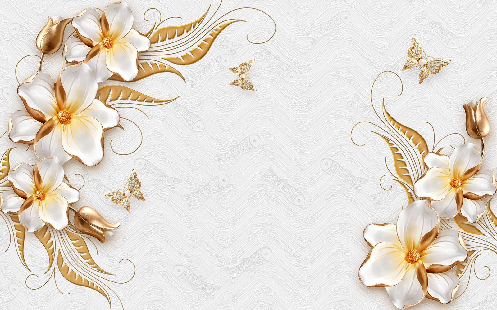 

Фотообои Walldeco Цветочный узор из металла №39035 Базальт