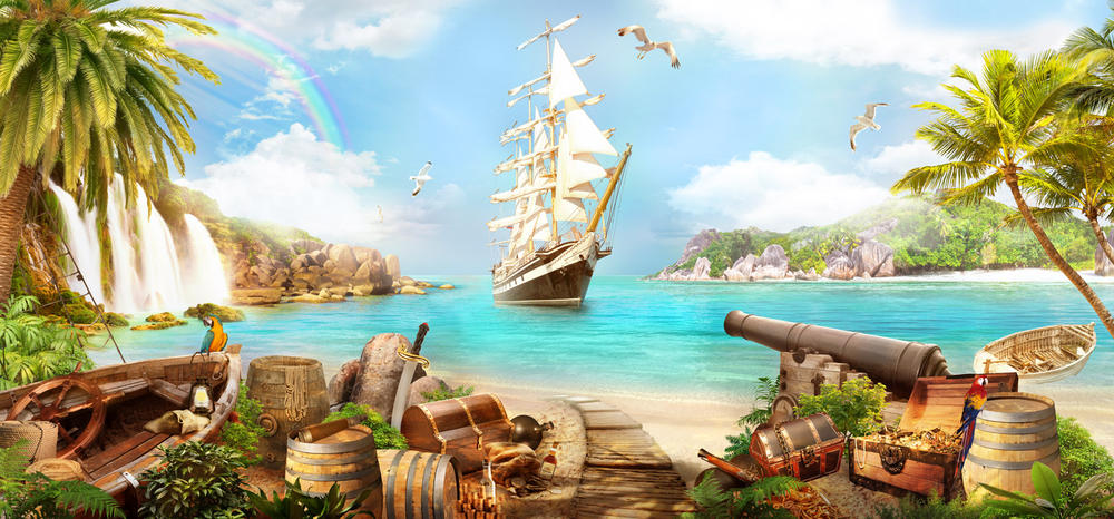 

Фотообои Walldeco Сокровища пиратов №32138 Жаккард