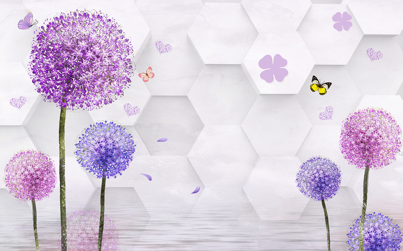 

Фотообои Walldeco 3d абстракция: цветочные шары №38909 Фреска