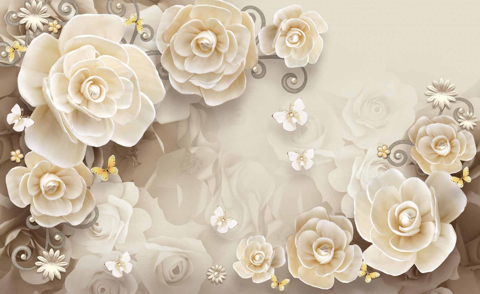 

Фотообои Walldeco Декоративные розы №32973 Базальт