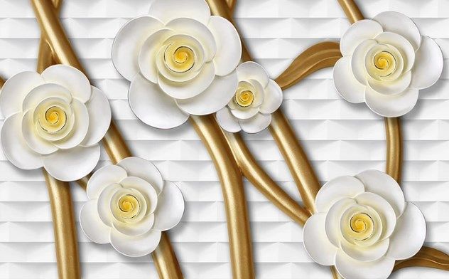 

Фотообои Walldeco Барельеф: белые цветы №dec_3019 Бриз