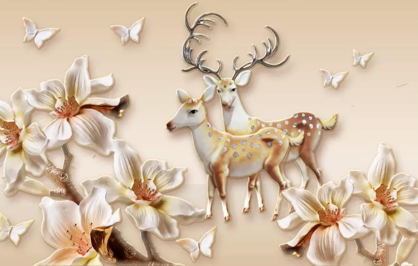 

Фотообои Walldeco 3d олени №dec-413 Базальт
