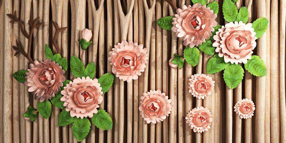 

Фотообои Walldeco Красивые 3д цветы №25882 Жаккард