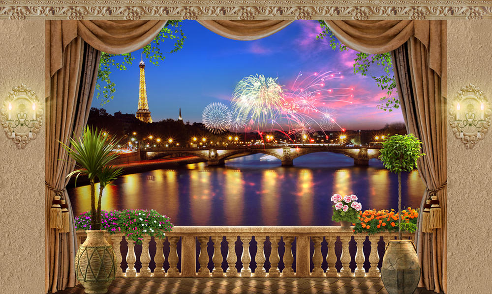 

Фотообои Walldeco Салют в Париже №bur-202 Фреска