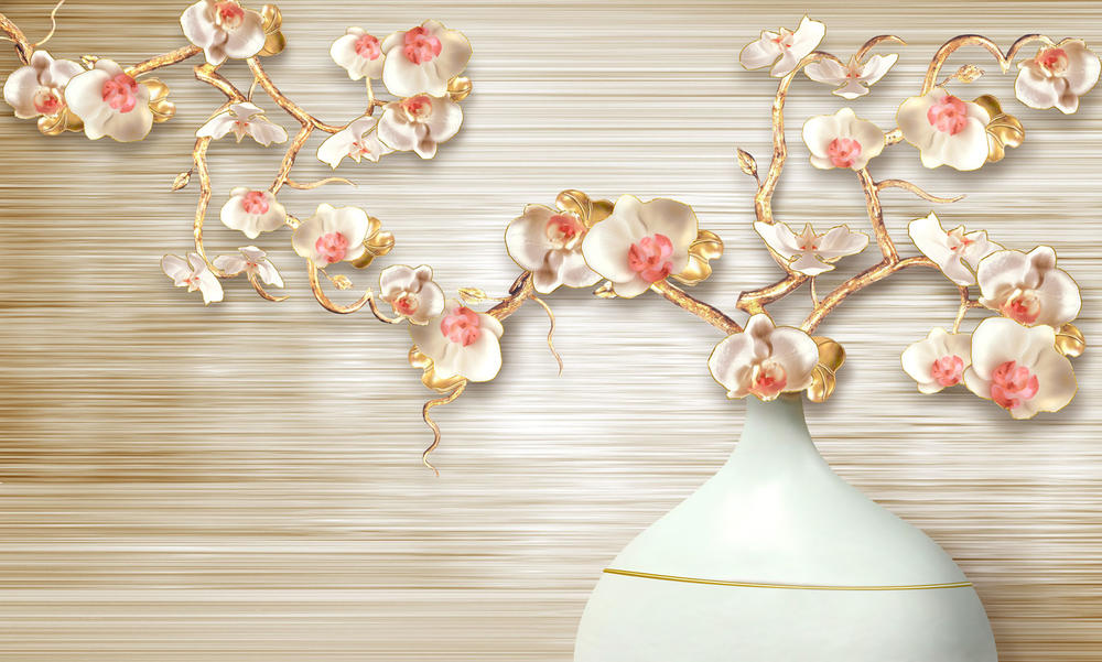 

Фотообои Walldeco Орхидеи на золотых ветвях №30952 Базальт