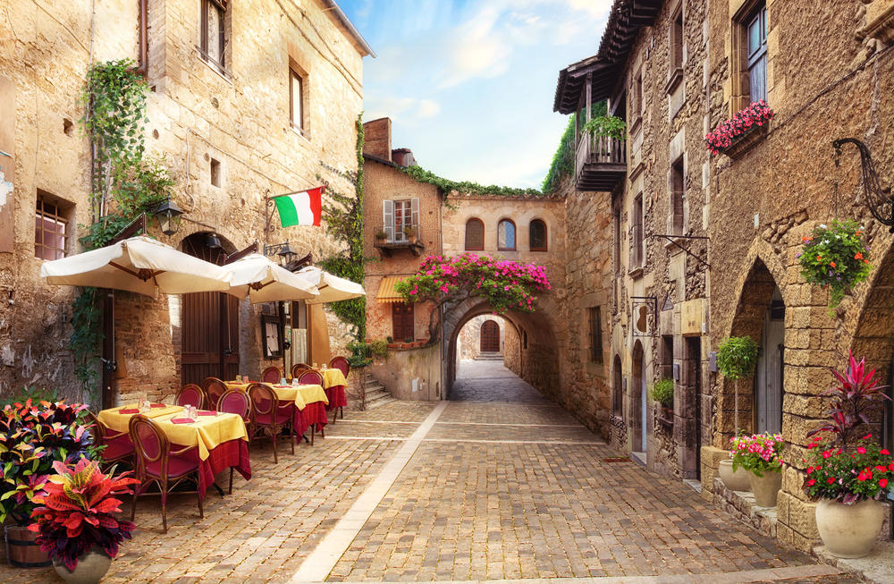 

Фотообои Walldeco Кафе на улочке Италии №31865 Гладь