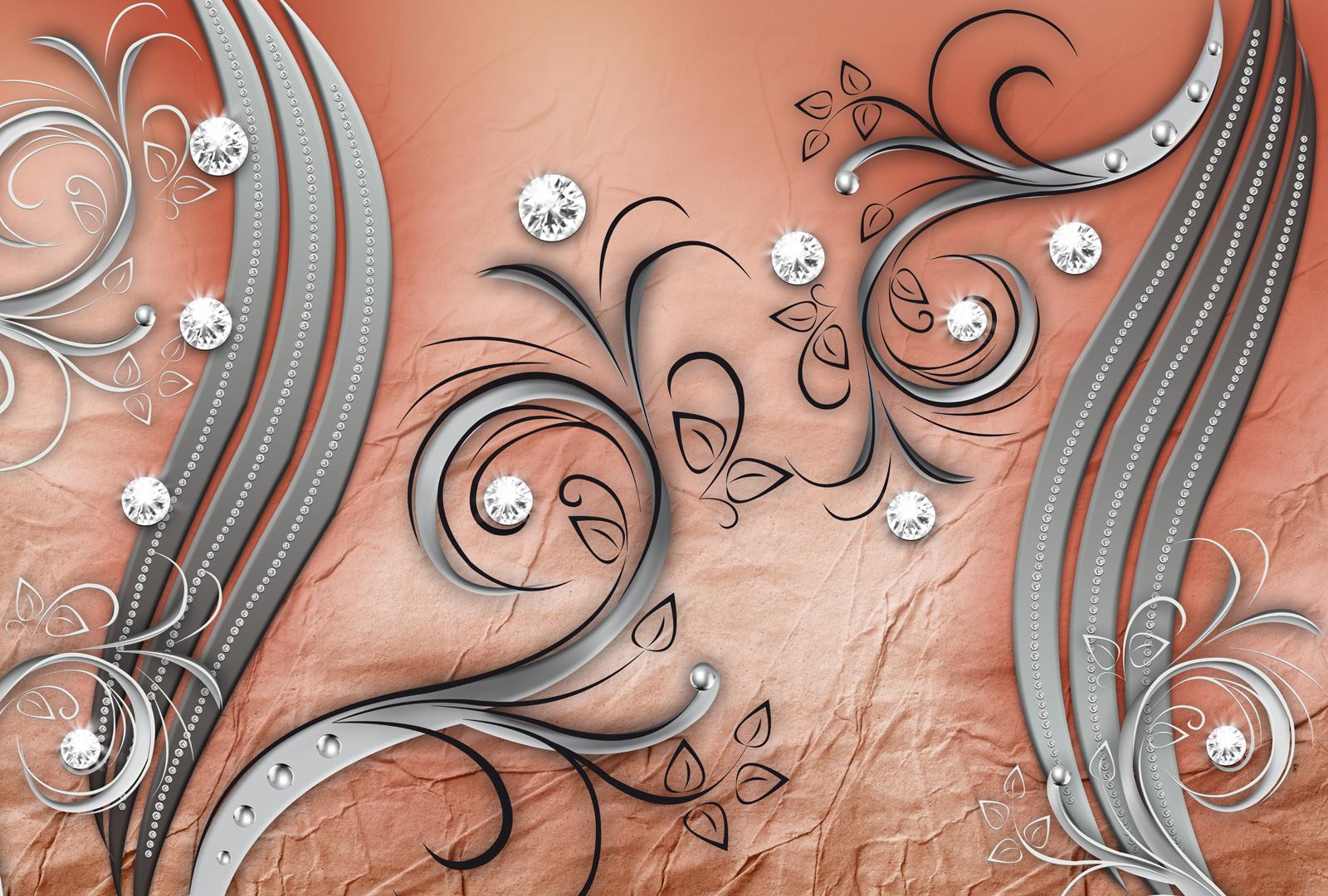 

Фотообои Walldeco Завитки с листьями №36228 Базальт