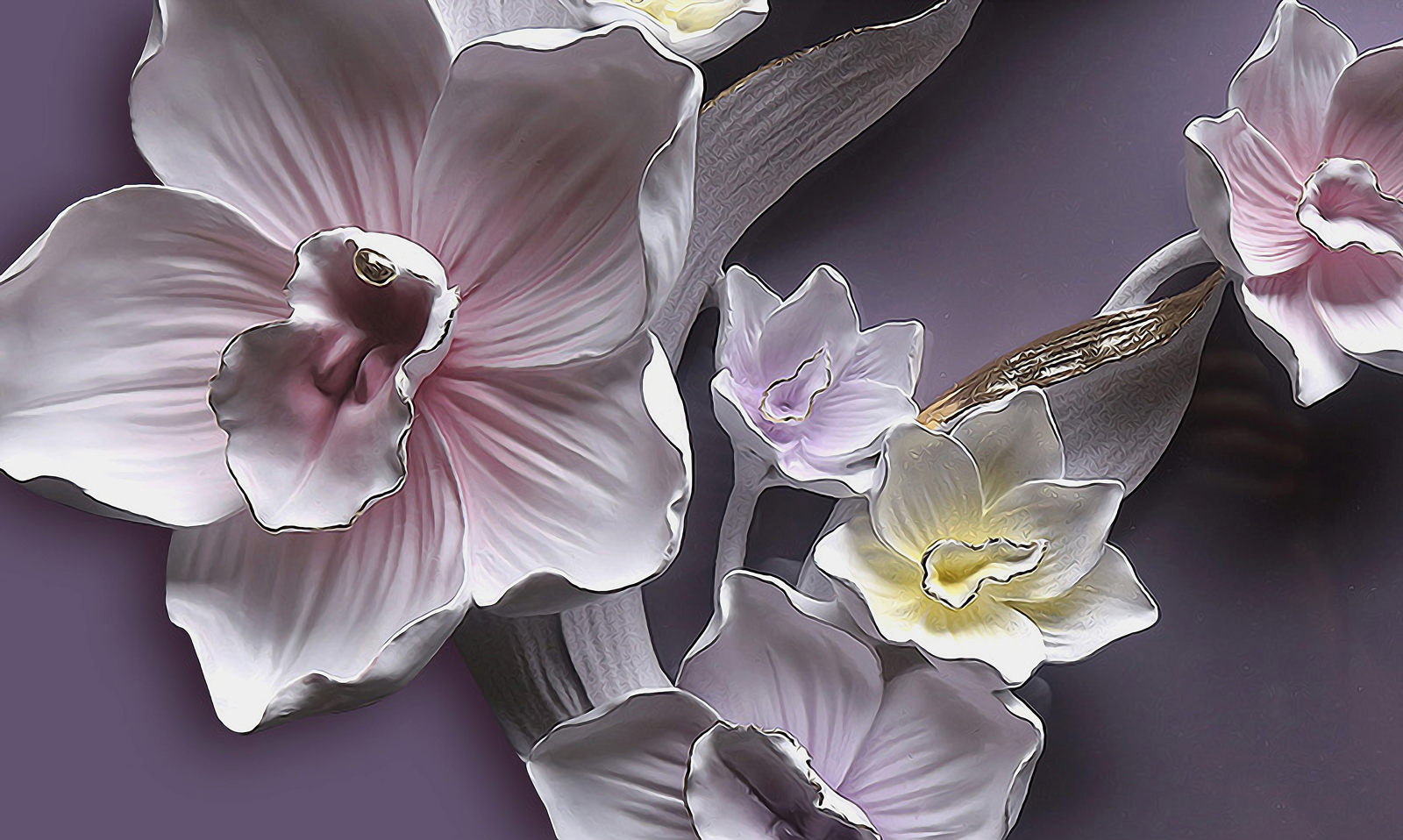 

Фотообои Walldeco 3d орхидеи №36062 Жаккард