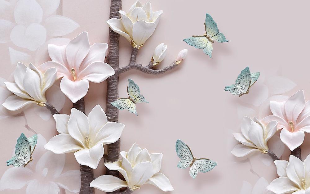 

Фотообои Walldeco Бабочки над цветами №34462 Гладь