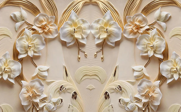 

Фотообои Walldeco 3d узор из орхидей №dec-329 Жаккард
