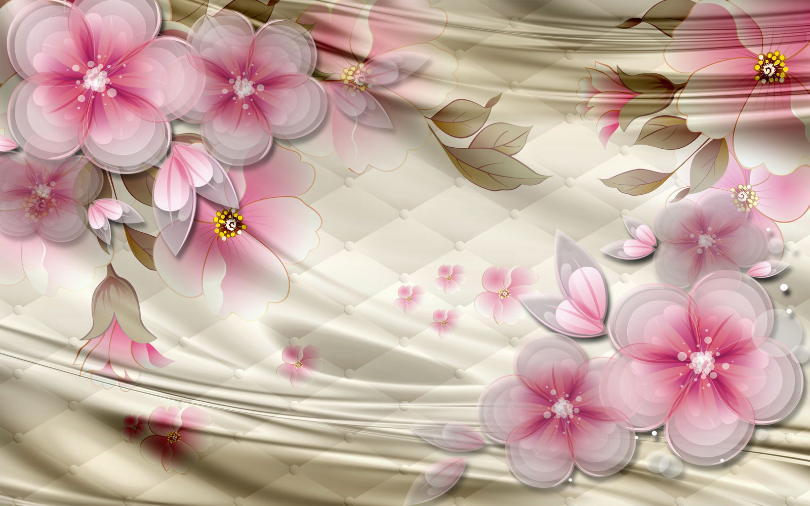 

Фотообои Walldeco Цветы в постельных тонах №39559 Мелкий песок с блестками
